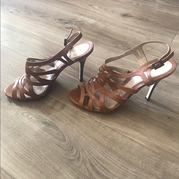 Fendi Tan Leather Stiletto Sandals - Picture 2 of 4